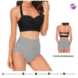 🌸Bikini .tiro alto con control de abdomen halter MOD:2XL542