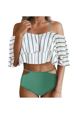 🌸Bikini .tiro alto con volantes campesino MOD:2XL63