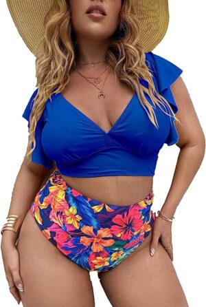 🌸Bikini .tiro alto con control de abdomen manga corta MOD:2XL551 - Imagen 3