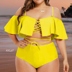 🌸Bikini .tiro alto campesino con volantes MOD:4XL7