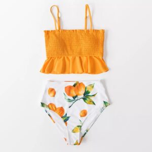 🌸Bikini tiro alto drapeado con volantes MOD:CH410 - Imagen 4