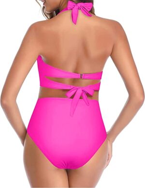 🌸Bikini tiro alto con control de abdomen halter MOD:CH460 - Imagen 4