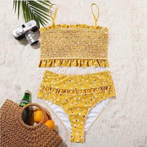 🌸Bikini tiro alto drapeado con volantes MOD:CH504 - Imagen 5