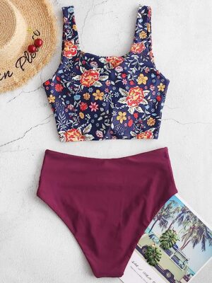 🌸Bikini tiro alto con control de abdomen anudado MOD:CH508 - Imagen 3