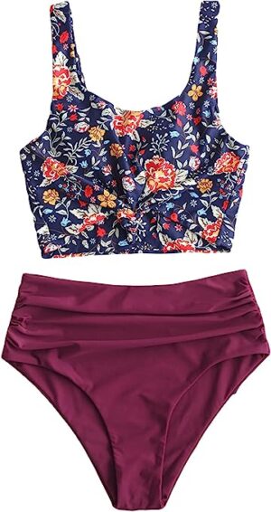 🌸Bikini tiro alto con control de abdomen anudado MOD:CH508 - Imagen 5