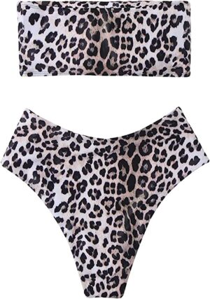 🌸Bikini tiro alto strapless animal print MOD:CH511 - Imagen 2