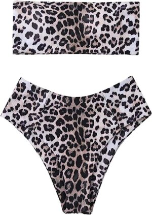 🌸Bikini tiro alto strapless animal print MOD:CH511 - Imagen 3