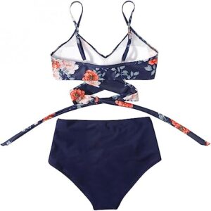 🌸Bikini tiro alto con control de abdomen criss cross MOD:CH548 - Imagen 2