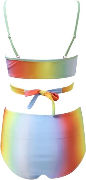 🌸Bikini tiro alto con control de abdomen criss cross MOD:CH549 - Imagen 2