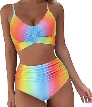 🌸Bikini tiro alto con control de abdomen criss cross MOD:CH549 - Imagen 5