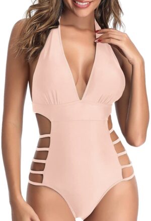 🌸Monokini ahuecado lateral escote pronunciado MOD:G342