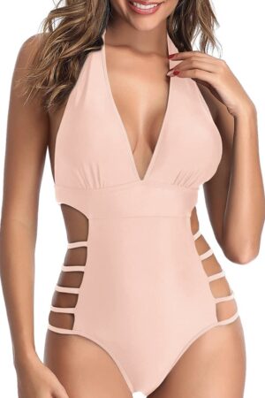 🌸Monokini ahuecado lateral escote pronunciado MOD:G342