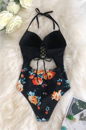 🌸Monokini con control de abdomen ahuecado central halter MOD:G497 - Imagen 6