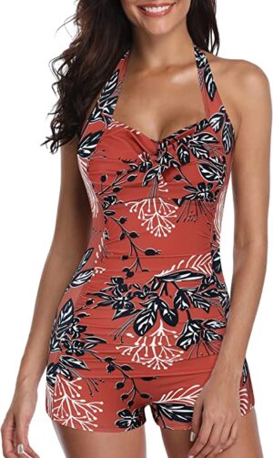 🌸Monokini con control de abdomen halter MOD:1-G517