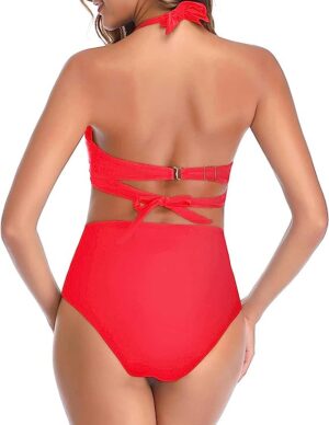 🌸Bikini tiro alto con control de abdomen halter MOD:G533 - Imagen 4