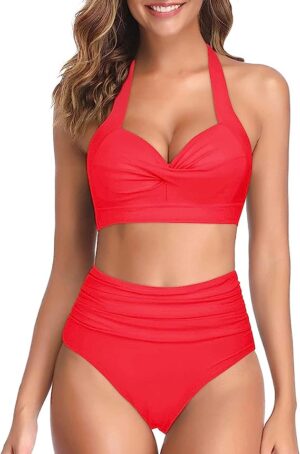 🌸Bikini tiro alto con control de abdomen halter MOD:G533 - Imagen 5