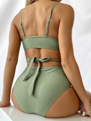 🌸Bikini tiro alto con control de abdomen criss cross MOD:G556 - Imagen 2