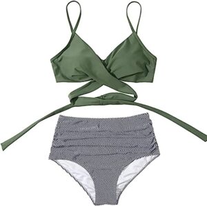 🌸Bikini tiro alto con control de abdomen criss cross MOD:G558 - Imagen 3