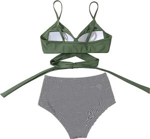 🌸Bikini tiro alto con control de abdomen criss cross MOD:G558 - Imagen 7