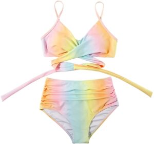 🌸Bikini tiro alto con control de abdomen criss cross MOD:G560 - Imagen 2