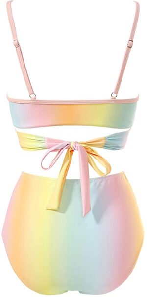 🌸Bikini tiro alto con control de abdomen criss cross MOD:G560 - Imagen 3