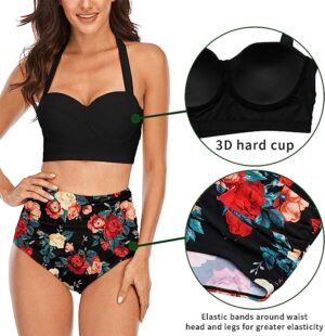 🌸Bikini tiro alto con control de abdomen halter con varilla MOD:G564 - Imagen 4