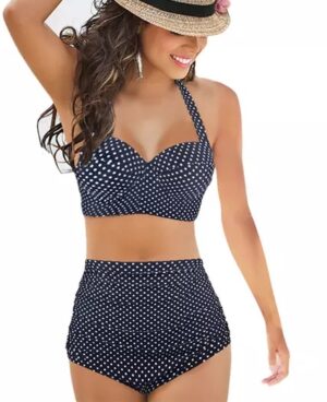 🌸Bikini tiro alto con control de abdomen con varilla halter MOD:G578