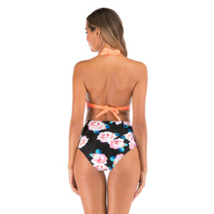 🌸Bikini tiro alto con control de abdomen halter MOD:G579 - Imagen 6