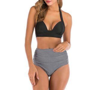 🌸Bikini tiro alto con control de abdomen halter MOD:G596 - Imagen 5