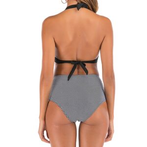 🌸Bikini tiro alto con control de abdomen halter MOD:G596 - Imagen 6