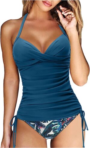 🌸Tankini bottom con control de abdomen con cintas laterales MOD:G598