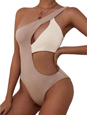 🌸.Monokini ahuecado lateral un hombro MOD:G623 - Imagen 5