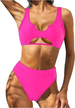 🌸Bikini tiro alto ahuecado central MOD:G682 - Imagen 3