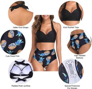 🌸Bikini tiro alto con control de abdomen halter MOD:G685 - Imagen 4