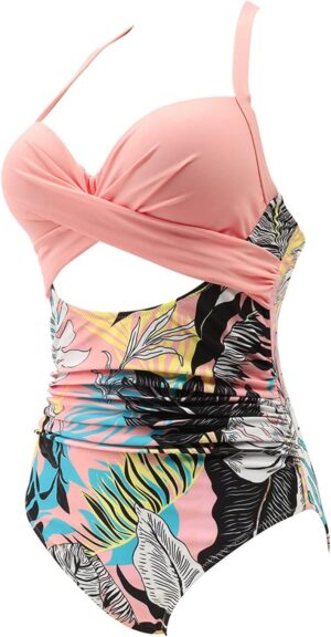 🌸Monokini con control de abdomen ahuecado central halter MOD:G694 - Imagen 3