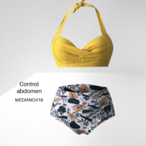 🌸Bikini tiro alto con control de abdomen halter MOD:M416 - Imagen 2