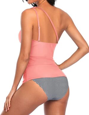 🌸Tankini bottom con control de abdomen un hombro MOD:M461 - Imagen 4