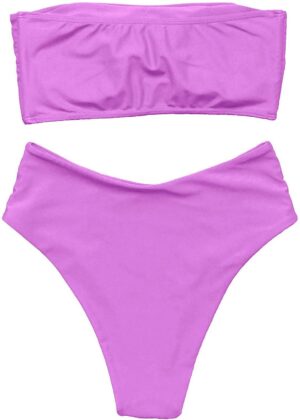 🌸Bikini tiro alto strapless MOD:M567 - Imagen 6