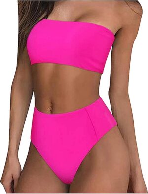 🌸Bikini tiro alto strapless MOD:M568