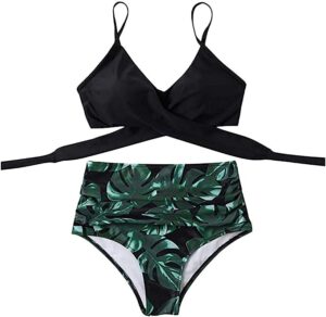 🌸Bikini tiro alto con control de abdomen criss cross MOD:M574 - Imagen 2