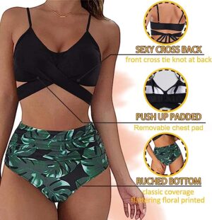 🌸Bikini tiro alto con control de abdomen criss cross MOD:M574 - Imagen 4