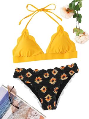 🌸Bikini halter festoneado MOD:M592 - Imagen 3