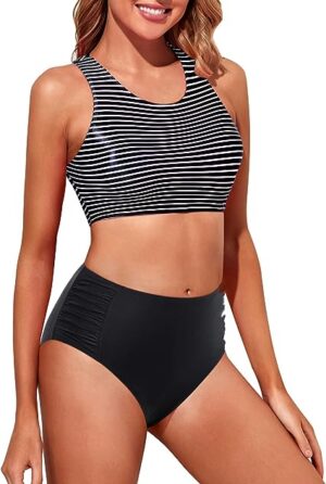 🌸Bikini tiro alto drapeado lateral MOD:M615 - Imagen 2