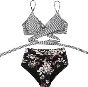 🌸Bikini tiro alto con control de abdomen criss cross MOD:M622 - Imagen 2