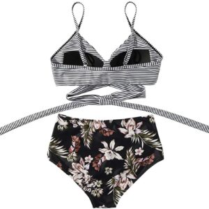 🌸Bikini tiro alto con control de abdomen criss cross MOD:M622 - Imagen 3