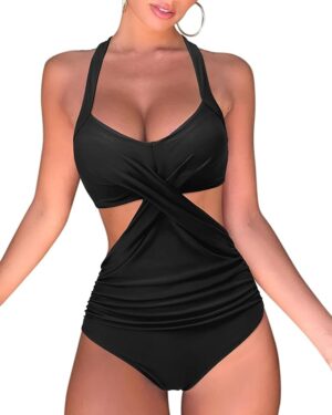 🌸Monokini con control de abdomen ahuecado lateral MOD:Ci-M647