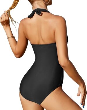 🌸Monokini con control de abdomen con transparencia halter MOD:M696 - Imagen 5