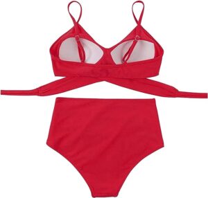 🌸Bikini tiro alto con control de abdomen criss cross MOD:M697 - Imagen 6