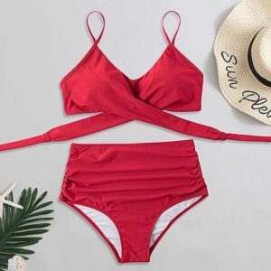 🌸Bikini tiro alto con control de abdomen criss cross MOD:M697 - Imagen 7