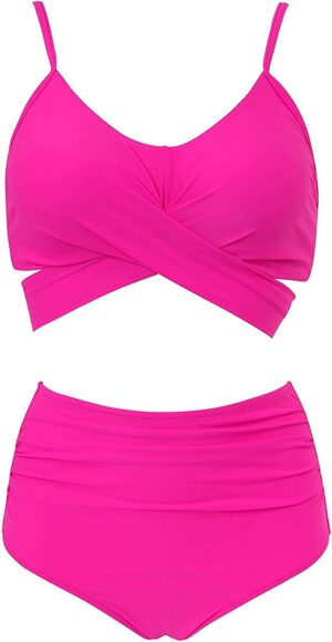 🌸Bikini .tiro alto con control de abdomen Crisscross MOD:XL433 - Imagen 6